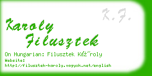 karoly filusztek business card